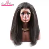 Kinky prosta pełna koronkowa peruka 13x4 13x6 HD koronkowa peruka czołowa 100 Peruka ludzkich do włosów wstępnie wyrzucona z włosami Brazylijskie włosy Yaki koronkowe peruki dla kobiet Greatremy