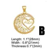 Pendant Necklaces OCESRIO Heart Mother's Day Necklace Pendants Making Gold Plated Copper Zircon Supplies For Jewelry Wholesale Pdta627