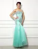 Robes de soirée 2023 Long Prom Bling Beads Robe de mariée Mint Maid Honor