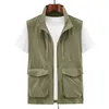 Mäns västar Summer Thin Outdoor Quickdrying ärmlös jacka POGRAFI Fiske MultiCocke Casual Men Vest Army Green Khkai Workwear 230320