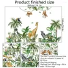 Fonds d'écran Jungle Animal Plam Grande Taille Décoration Murale Autocollant Pour Enfants Chambre Chambre Papier Peint Auto-adhésif Mural Giraff Zebra Monkey Decal