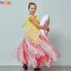 Girl S Dresses Circus Popcorn Carnival Birthday Party Wedding Flower paljett Bollklänning Kostym Kids Pop Corn Food Tulle 230317