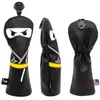 Другие продукты для гольфа гольф -клуб Headcover Set Aliennana Black Ninja Driver Head Cover Fairway Golf Headcvoer Hybird Blade Blade Mallet Pulter Cover 230317