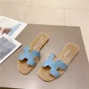 Designer tofflor damer lyxiga sandal kvinnor glider platt flip flops krokodil hud glid damer strand sandal sommar äkta läder toffel