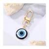 Ключевые кольца Турецкие голубые глазные подвесные кольцо для мужчин Женщины Пара Подарок Фрейнд злой сумки автомобильные аксессуары бросают ювелирные украшения dhtjz