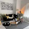Tappeto colorato a scacchiera scozzese marocchino soggiorno camera da letto tappeto antiscivolo tappetini per porte d'ingresso tappetini per la casa tappetino per finestra 230320