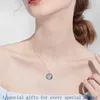 Pendant Necklaces 10Pcs Tree Of Life Necklace For Women Initial Letter A To Z Blue Crystal Circle Name Birthday Mother's Day Gift Mom