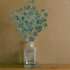 Decorative Flowers Durable Fashion Layout Props Fantasy Fake Eucalyptus Green Leaf Smooth Surface For Desktop