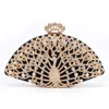 Evening Bags Luxury Designer Women Fashion Golden Metal Crystal Clutch Handbag Ladies Wedding Bridal Party 230317