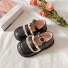 Sneakers Bambini Principessa Scarpe in pelle Casual Bambino Nero Bianco Ragazze Moda Marca Stile coreano Dolce pizzo 230317