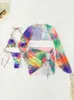 Nieuwe sexy printstrepen 3 stuks Bikini Set Summer Beach Wear Triangle Bikini-zwempak met strandrok zwemkleding dekmantel