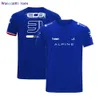Мужские футболки 2022 Формула-1 Альпийская команда F1 Команда Seve Sere Seve Blue Официальная официальная рубашка F1 Новая высококачественная одежда Rennrad Trikot Herren 0320H23