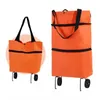 Storage Bags Trolley Seller Metal Pull Lightweight Luggage Food Organizer Foldable Shopping Cart Grocery Folding Bag