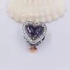 Ciondolo a cuore mamma traforato bicolore Pandora Birthstone per la festa della mamma Charms perline Bracciali Gioielli 782653C01 Andy Jewel