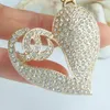 Keychains Honey Love Heart Keychain Pendant Clear Rhinestone Crystal K04831