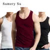 Canottiere da uomo Canotte da uomo Cotone Running V Fitness Cool Summer Top senza maniche Gym Sport Slim Casual Canotta Uomo 7 colori 1PCS Z0320