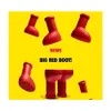 Stiefel Designer Mschf Big Red Astro Boy Boot Cartoon Into Real Life Mode Männer Frauen Schuhe Rainboots Gummi Knie Runde Zehe Niedlich Dhwgi