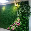 Fleurs décoratives Fleurs Artificielles Plantes Mur Fond En Plastique Vert Pelouse Porte Boutique Signe Décoration Mariage El Home Decor Assemblée