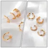 Backs oorbellen 5 PCS Sieraden Oordelrop Earring Damesaccessoires Ear Climber Girl Ornamenten C-vormige manchetten Vintage Clip Huggie