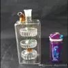 Las cachimbas tres neumáticos de la botella de agua de vidrio bongs los accesorios, mini coloridos de los tubos que fuman de cristal