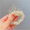 Pearl Crown Princess Hair Bands Elastic Rubber Bands Children Ball Hair Bun Ties Hair Styling Accessoarer Hårtillbehör GC1977