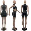 Designer en gros Mode PU Évider Barboteuses Sexy Deep V Zipper Jumpsuit D'été Combishorts Femmes Salopette Casual Bodys 9508