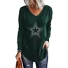 Tshirt feminino Spring Autumn Clothing Stars Impressão de manga longa Tshirts Ladies Moda Moda Tops casuais de grandes dimensões camiseta vintage 230317