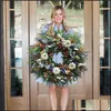 Juldekorationer Pumpa Wreath Decoration Wedding Halloween Garland Artificial Flower Door Fall Autumn Home Front Thanksgiving DHHGK