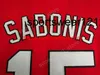 Arvydas Sabonis Jersey 15 Basketbal CCCP Team Rusland College Jerseys Heren Rood Teamkleur Alle gestikte sporten aan