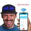 Ball Caps S ışı LED ekran Çok dilim kablosuz Bluetooth uyumlu parti beyzbol şapkası güneş şapkası 230320