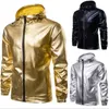 Jackets masculinos Autumn Winter Jacket Winter Color Solid Bronzing Design Sports Compoled Shiny Coat Roupos