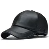 Ball Caps High Quality Leather Cap for Men Solid Winter Pu Leather Baseball Caps Brand Hat Bone Masculino Fitted hats 230320