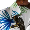 メンズカジュアルシャツ2023ハワイアンメンビーチブラウスフローラルトップ半袖ボタンアップシャツCAMISA HAWAIANA HOMBRE