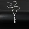 Pendant Necklaces Stainless Steel Long Feathers Hip Hop Chain Choker Charm Fashion Necklace For Men Jewelry Party Friends Gift