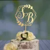 Other Event Party Supplies Personalized Two Initial Cake Topper Custom Wedding Birthday Anniversary Baptism Cake Toppers Party Decoration Elegant Rustic 230321