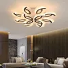 Люстры светодиодные люстры гостиная спальня дома современное украшение Потолочное внутреннее освещение в форме листьев