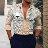 Men's Casual Shirts Men Fashion Fashionable 3D Digital Printing Lightweight Breathable Long Sleeve Lapel Formal Shirt Dress