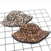 Leopard reversibel kvinnlig hink hatt hiphop tryckt kvinnor mössa utomhusfiske lady panama casual kvinnlig solhat hcs231