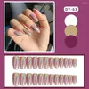 Kunstnagels 24 stks Aurora Nail Cat Eye Zwart Nep Volledige Cover Glitter Doodskist Druk Op Bruid Dame Manicure Acryl Tip