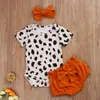 Kleidung Sets MaBaby 024M Leopard Neugeborenen Baby Mädchen Kleidung Set Kurzarm Strampler Bogen Pumphose Shorts Outfits Sommer BABY Z0321