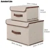 Boîtes De Rangement Poubelles Grande Boîte De Rangement Avec Couvercle Chambre Étagère Armoire Vêtements Jouet Chaussures Articles Divers Organisateur Pliant Tissu Boîte Pliable Pour Objets 230321