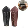 Joelheiras 1 peça PU PULHES MEDIEVAL DE CALUIRO COM BANDAGELO SOLID COLOR Punk Arm Guard rebite para pilotar o suporte da cintura de ciclismo