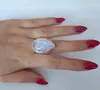 Cluster Rings Vintage S925 Серебряное лунное лунное кольцо с бриллиантовым кольцом панк Панген