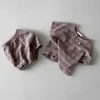 Roupas para roupas recém -nascidas roupas de bebê menino casual estilo ocidental listrado shortsleeeved terno de camiseta