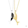 Colliers pendentifs 2 pièces/ensemble baleine câlin longue chaîne Couple collier forte Distance magnétique pour petite amie hommes femmes