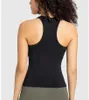 LU-343 Slim Fit Yoga Tank Top Women's High Elastic Nude Sports Fitness Yoga Shirt Dress Breathable Running Gym Clothes