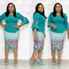 Abbigliamento etnico Set africano da 2 pezzi per donna Stili 2023 Abiti taglie forti Elegante abito patchwork Set da ufficio aziendale da donna