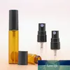 Toptan Mini Boş Cam Flakon Sprey Parfüm 5ml 3ml 2ml Doldurulabilir Şişe Atomizer Şişeler Amber Siyah Pompa ile Temiz