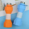 Borraccia da 650 ml Borraccia portatile da corsa per sport all'aperto con manubri Borraccia pieghevole in silicone creativa