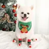 Chien vêtements chat chaussettes 4 pièces chaussures de noël antidérapantes Festival thème tissé protecteur tricot fournitures pour animaux de compagnie pour sol intérieur maison